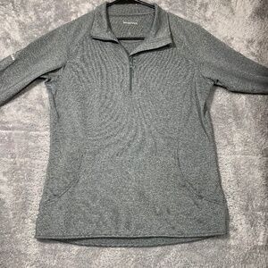 Sport-Tek Pullover Womens Small Gray 1/4 Zip Thumbhole‎ Athletic Heathered Top